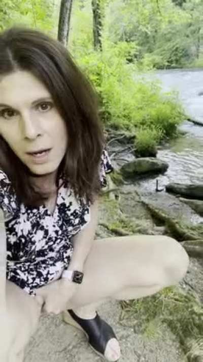 Enjoying a magical moment at the riverbank 🌿 From my Blue Ridge trip 🥰