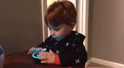 A kid asking Alexa something..