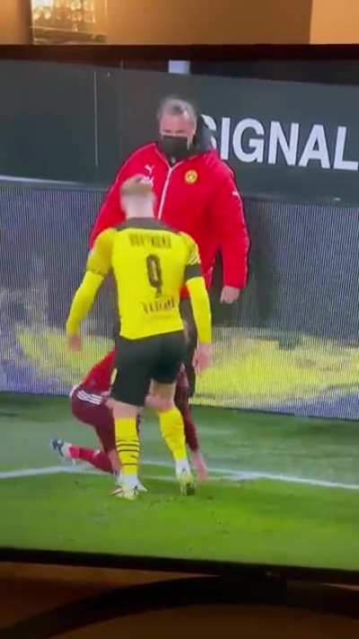 Lucas Hernandez &amp;amp; Haaland square up to each other and then shake hands