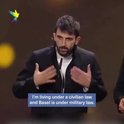 Palestinian &amp;amp; Israeli filmmakers, Basel Adra &amp;amp; Yuval Abraham, win for Best Documentary at Berlinale, for their film 'No Other Land' - about Israeli settler violence. They call for an end to the Occupation and apartheid &amp;amp; urge Germany to "stop 