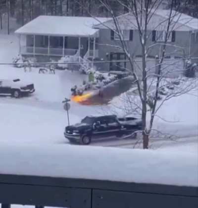 Using A Flamethrower For Snow Removal
