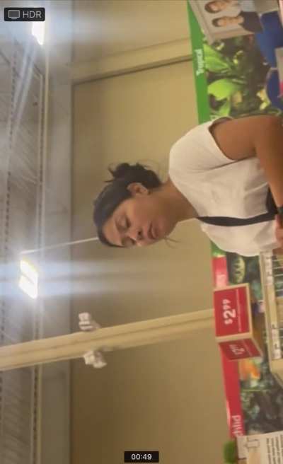 Latino MILF falls in love with my big gorilla bilge at check out line 