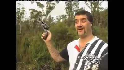 Chopper read plays Russian roulette with unsuspecting news reporter live on TV