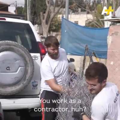 American Jewish settlers kicking a Palestinian family out of their house in the west bank 