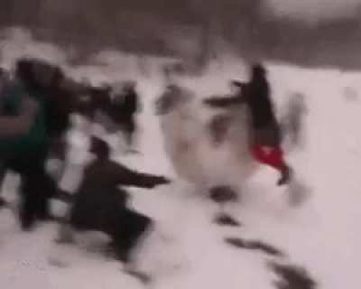 Russian snowball fight