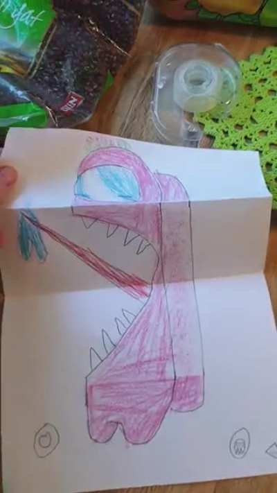 when little sister draws imposter form amongoose.
