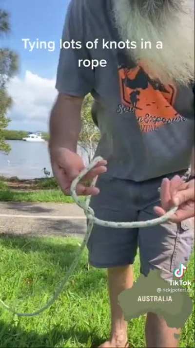 Tying lengths of knots in 30 seconds