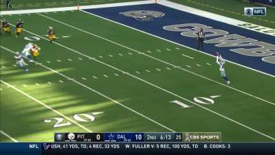 Wilson throws across the field to Goodwin on the punt return.