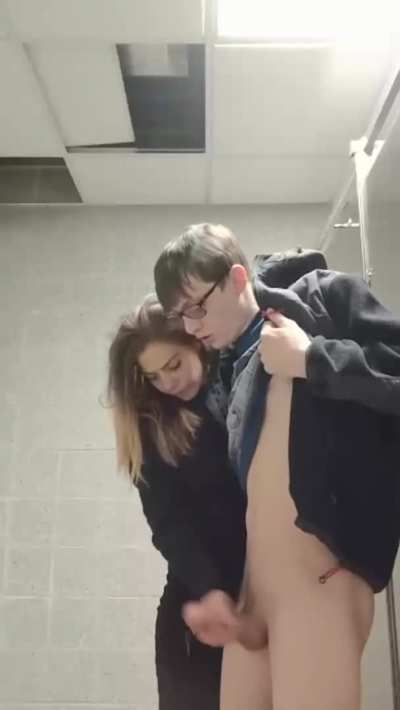 Cheerleader Helping Out The Nerd