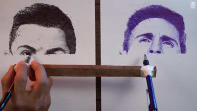 Drawing Ronaldo and Messi at the same time
