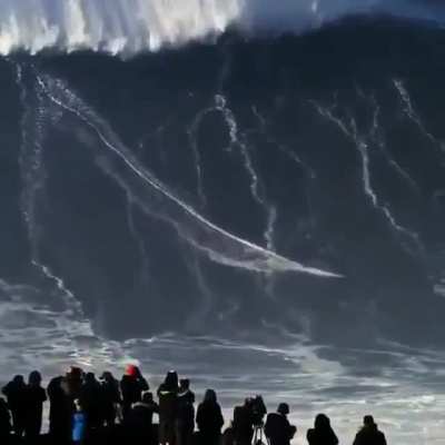 Sebastian Steudtner, rode a wave over 115 feet tall at Nazare, Portugal, a record breaking surf!