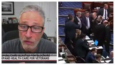John Stewart&rsquo;s take on republicans celebrating after blocking veteran&rsquo;s bill