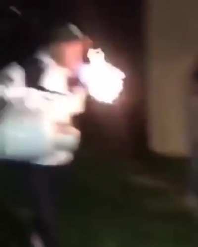 Not a lighter but still a dumbass with fire.