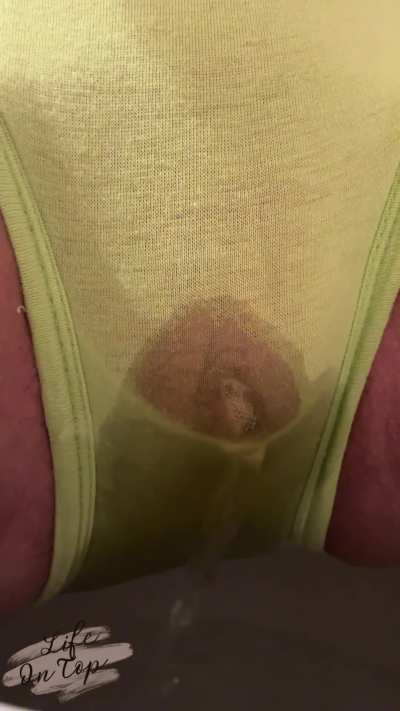 The first piss of 24 hours of wear