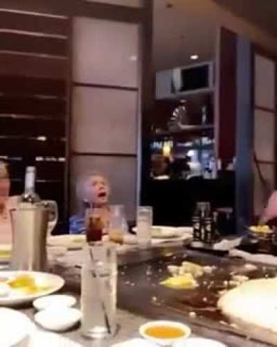 Feeding grandma.