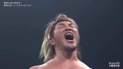 Hiroshi Tanahashi giving tribute to Shibata and Shinsuke Nakamura