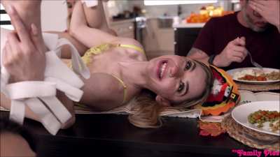 Liz Jordan & Demi Hawks Stuffing My Stepsister For Thanksgiving