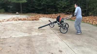 My son was itching for something to do with the stroller he found and I didn&rsquo;t want to lug the backpack blower around .