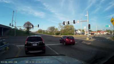Driver takes exit ramp WAY too fast