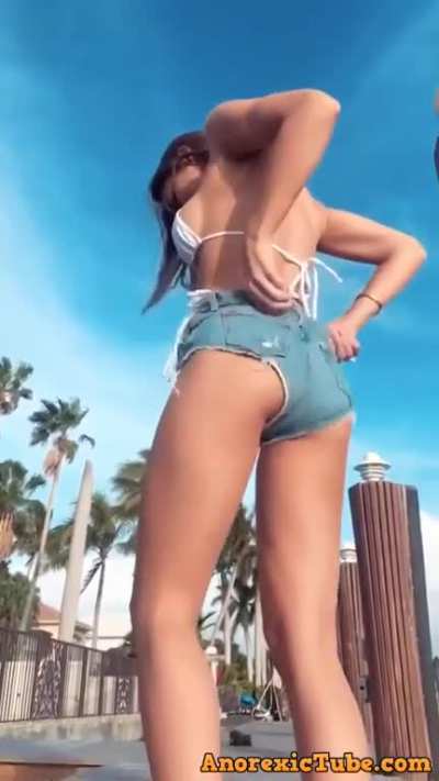 Putting her shorts