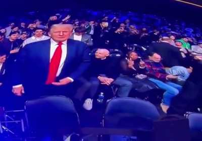Bill Burr&rsquo;s wife Nia flips off Trump with double fuck you middle fingers at UFC fight