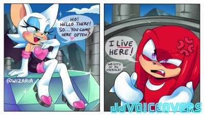 Rouge The Bat Flirts with Knuckles - Comic Dub