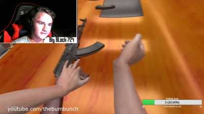 when you finally get AK-47 reloaded in Hand Simulator