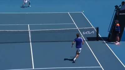 Carreno Busta around the net post shot against Griekspoor