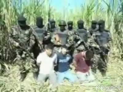 Los Zetas interrogate and decapitate 3 captured teenage Cartel Del Golfo sicarios theirs no gore in this video cause I edited it but the original one is horrifying.