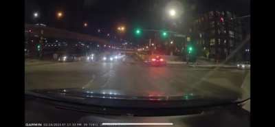 to make the turn before the light turned