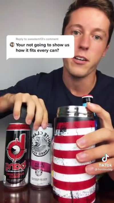 An ingenious way to keep all different sized drinks cold!