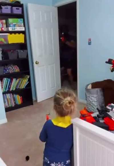 Dad, you wanna have a nerf battle?