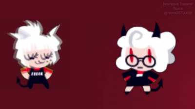 Two demon girls having a discussion and becoming friends at the end