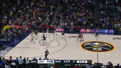 [Highlight] Michael Porter Jr. puts the Nuggets up 2 against the Clippers with 26.6 seconds left in the game with a big triple!