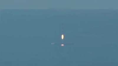 West Coast Drone Ship landing viewed from a mountaintop