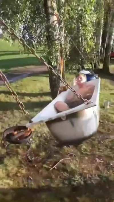 Taking a bath