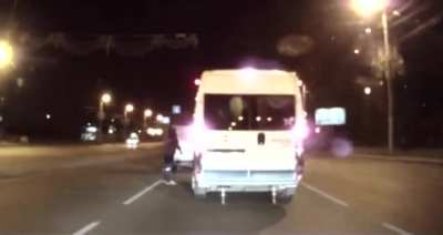 Russian guy cuts off coach...