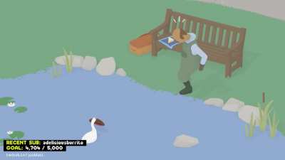 The goose's name is утка, which translates to "duck"