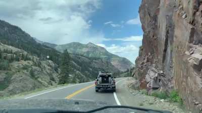 Have you ever driven the Million Dollar Highway in Colorado? It was one of the most beautiful and scary drives I&rsquo;ve ever taken. No guardrails and huge cliffs. Keep your eyes on the road! I was the passenger in this video.