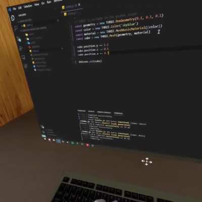 The app I&rsquo;m building lets me code VR inside of VR - the changes are hot reloaded!