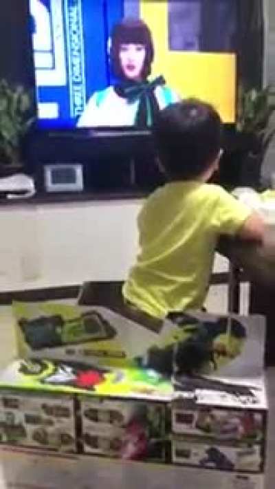 The smile on his face!