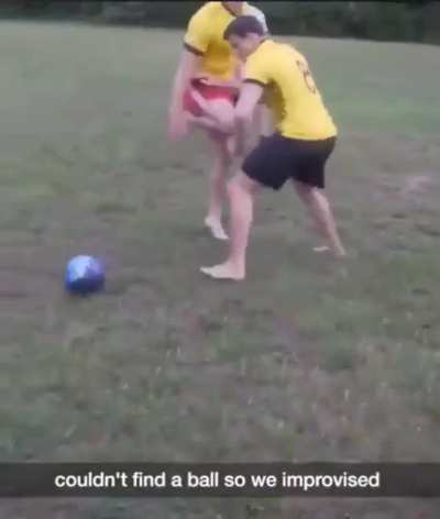Soccer with a bowling ball