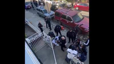 Fight breaks out in New Jersey neighborhood between residents and cops during quarantine.