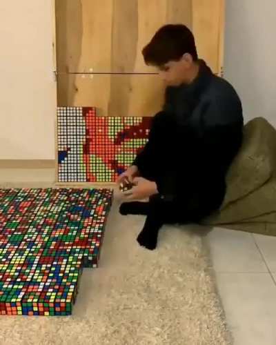 Good grief. What a brilliant mind that man has to be able to create Johnny Depp&rsquo;s face from those confusing Rubik&rsquo;s cubes. I&rsquo;m blown away!!!