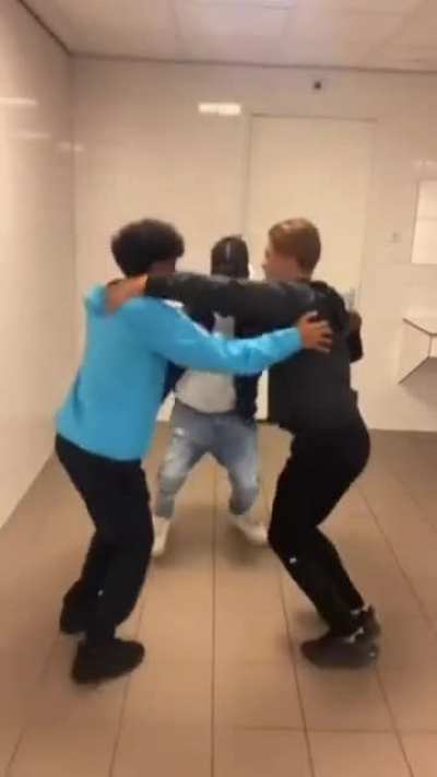 Just three bros nailing their dance routine