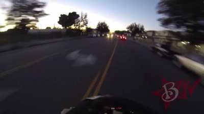 Motorcyclist puts an &ldquo;I don&rsquo;t stop for cops&rdquo; sticker on cop car