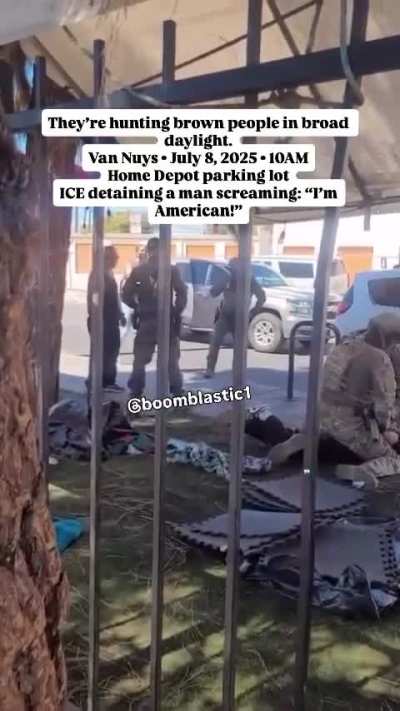 Happened Today July 8, 2025 Around 10am At The Home Depot In Van Nuys(818). One Person Is Being Detained By ICE While He Screams He&rsquo;s An American