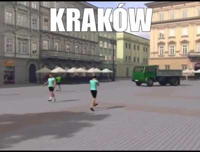 Symulator brytyjskich turyst&oacute;w w Krakowie