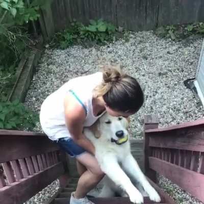 Stubborn boy isn't ready to go inside yet
