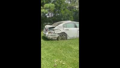 Car goes airborne after doing 100 mph in a 35 mph zone in Houston, TX